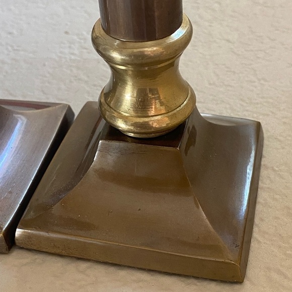 Vintage CENTURY Solid Brass Handmade 2pc Set Candle Holders 12” & 16” Home Decor - Picture 7 of 10